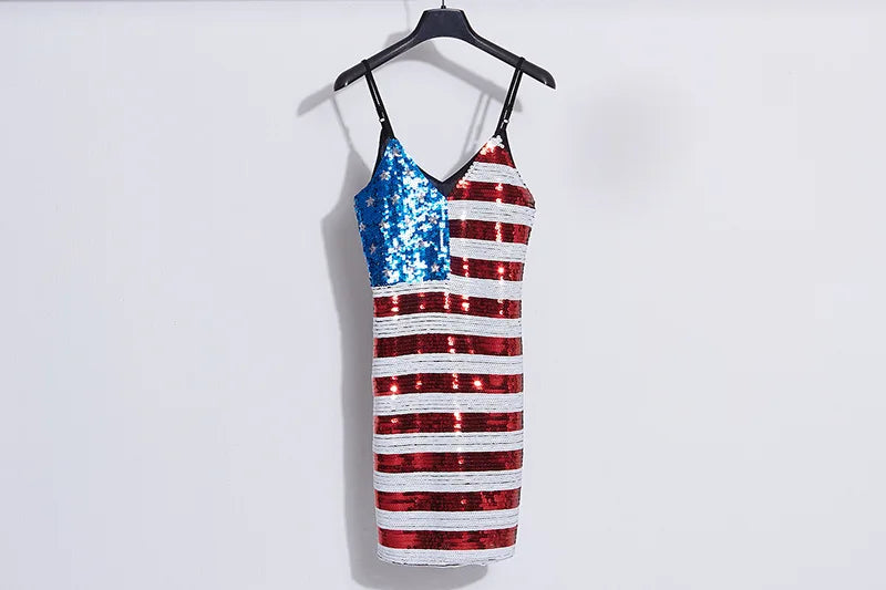 Exclusive Stars and Stripes Sequin Dress Sunset and Swim   
