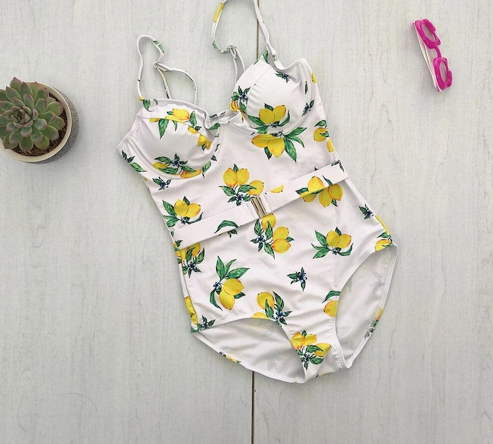 Adorable Sweet Summer Belted Swimsuit  Sunset and Swim   