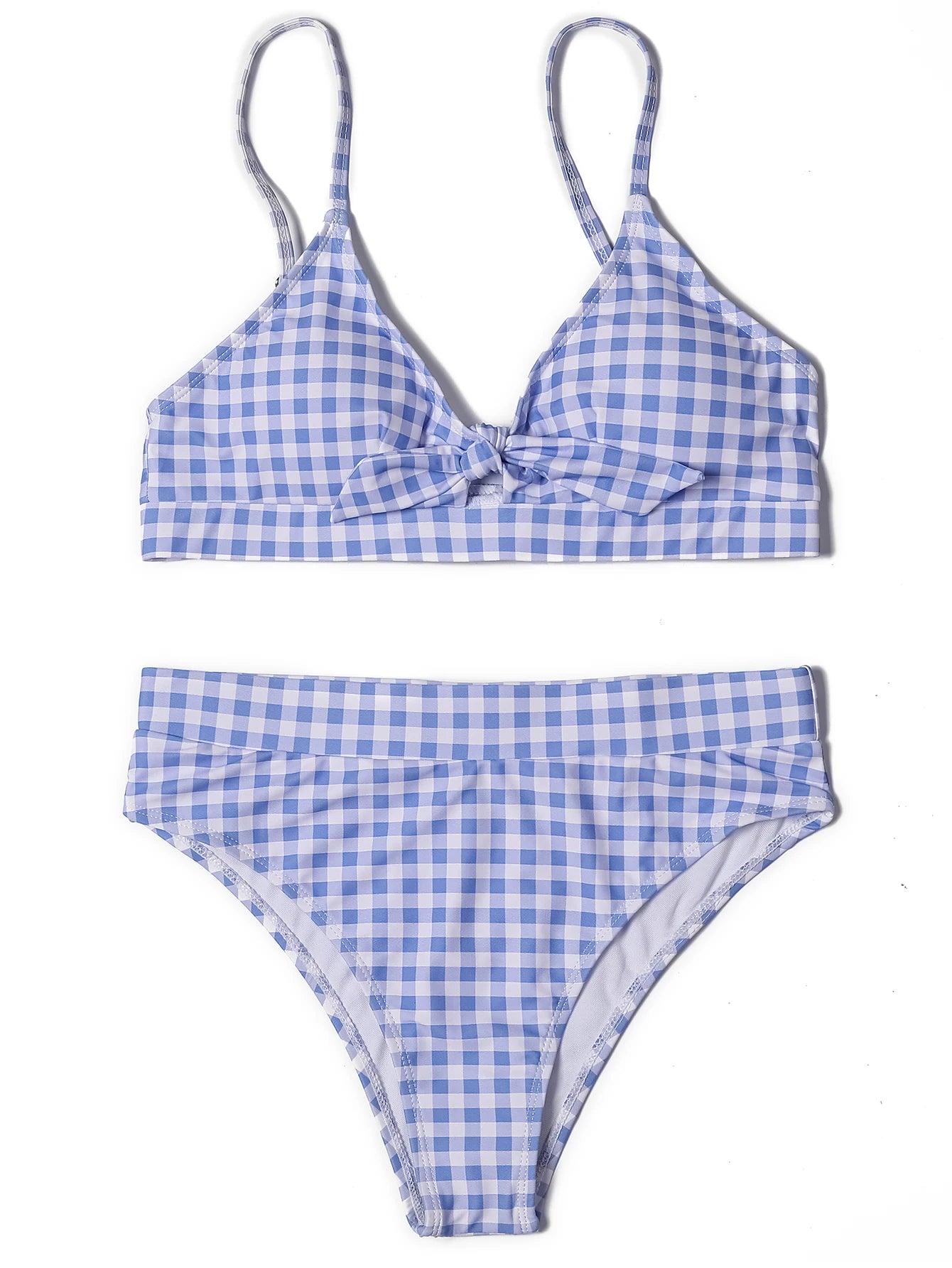 Irresistibly Chic Plaid Bow Bikini Sunset and Swim