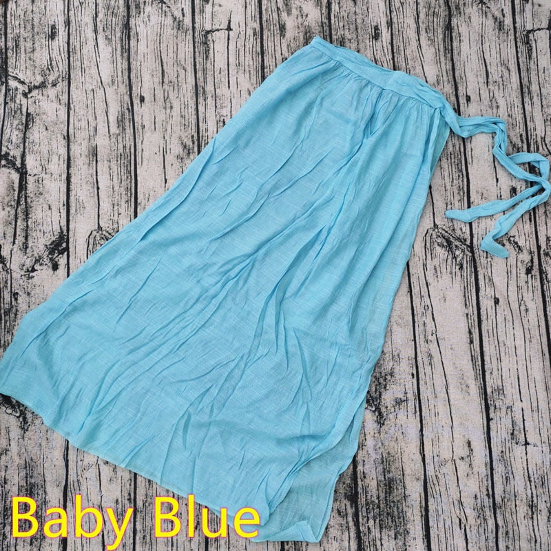 Maldives Calling Off Shoulder Blouse & Beach Skirt Cover Up Sunset and Swim Baby Blue skirt One Size 