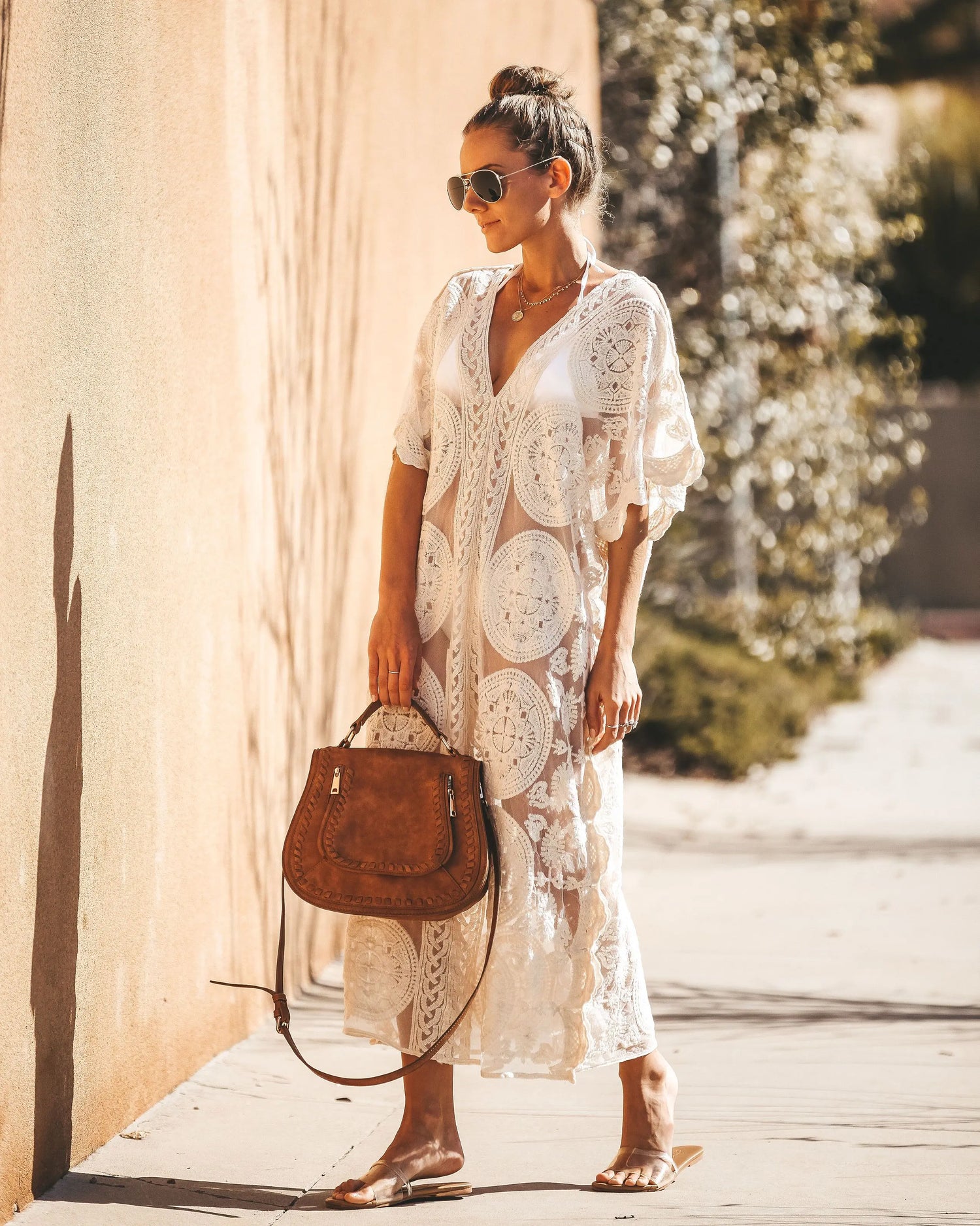 Savannah Lace Kaftan Beach Cover Up Sunset and Swim