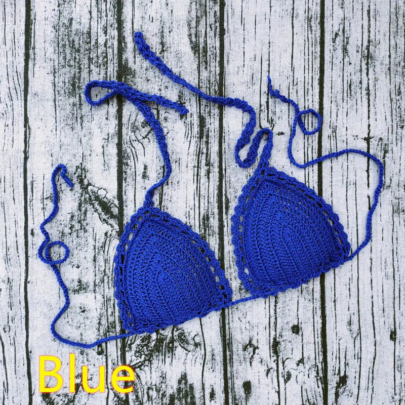 Ocean Breeze Triangle Crochet Bikini Top Sunset and Swim Blue 1 S