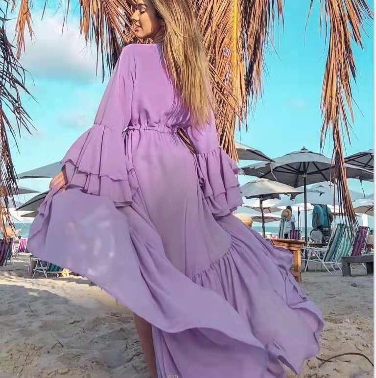 Caribbean Vacation Bikini Cover-up Long Tunic Sunset and Swim   