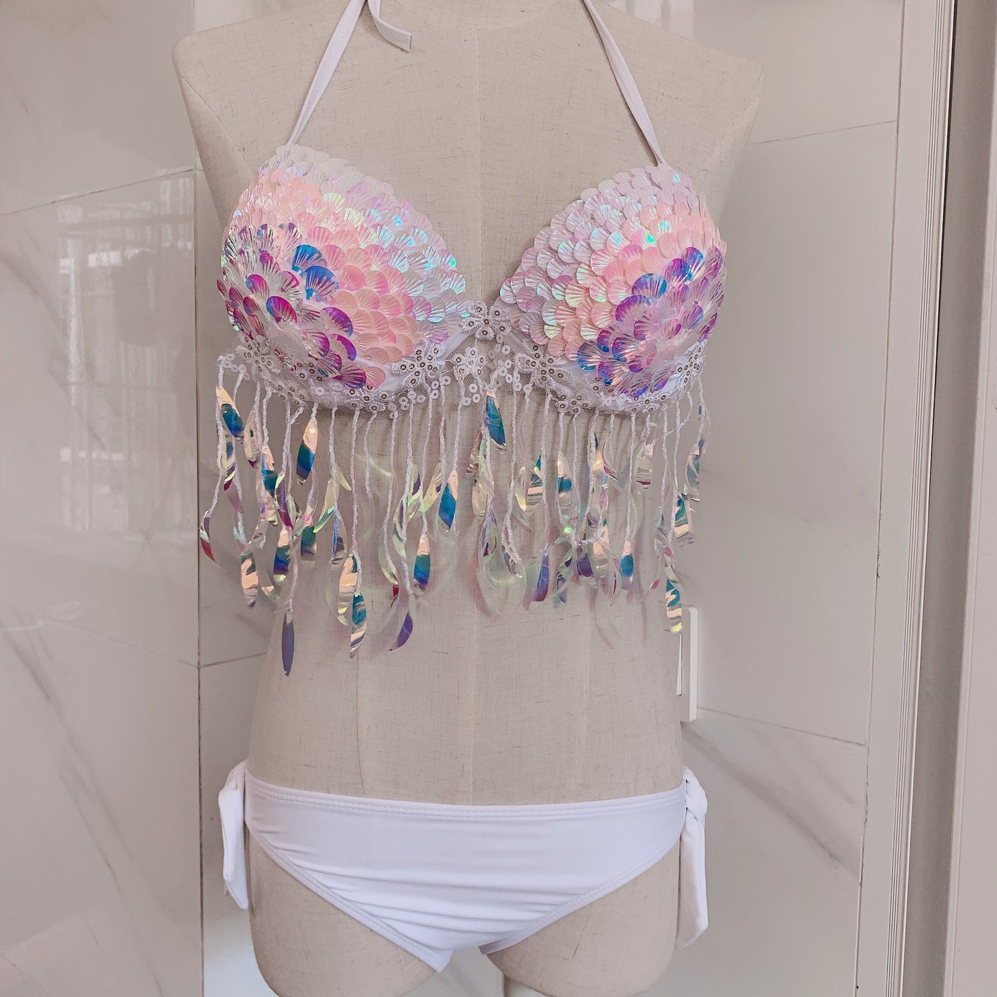 Sea Siren Pearl Sparkle Mermaid Bikini Sunset and Swim   