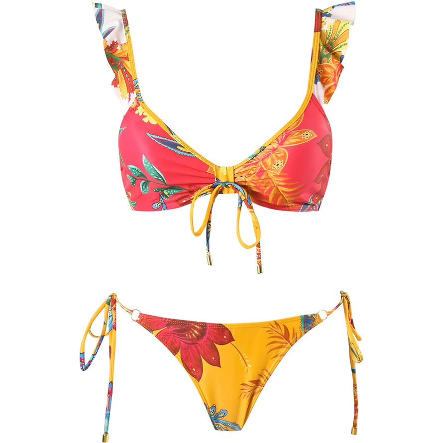 Tropical Oasis Full Coverage One-Piece Swimsuit Sunset and Swim   