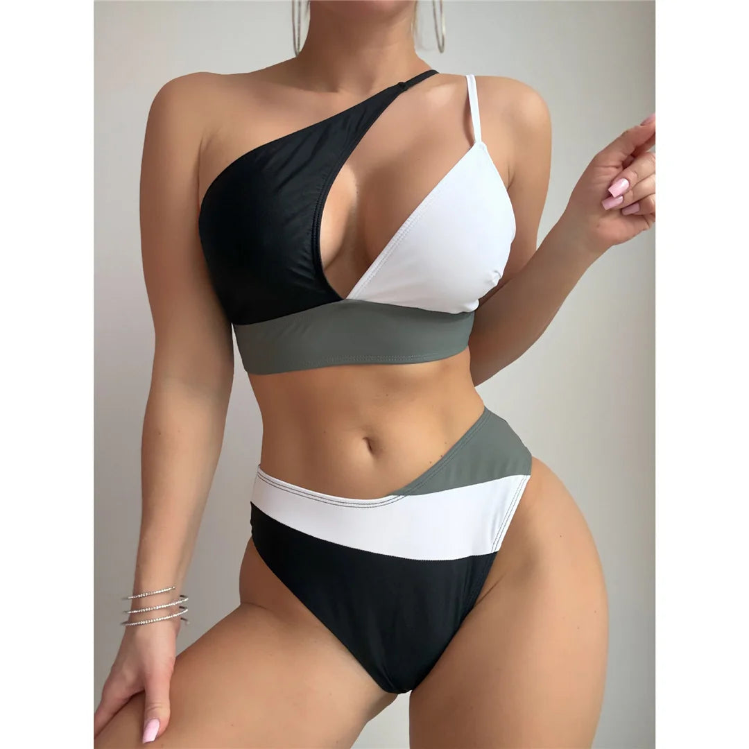 Eclipse Cutout One Shoulder Bikini Sunset and Swim