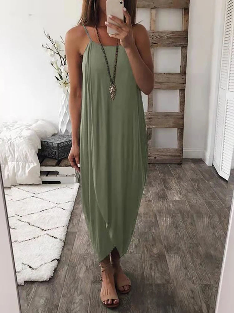 Effortless Flow Slit Maxi Dress Sunset and Swim