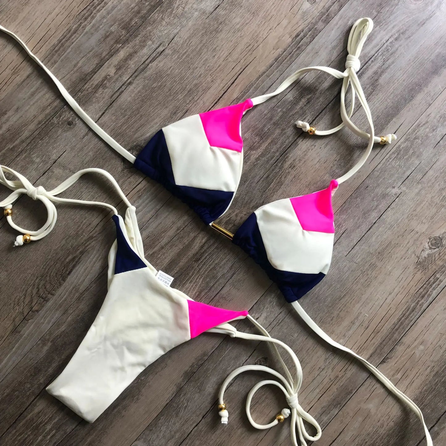 Coastal Colorblock Brazilian Bikini Set Sunset and Swim   