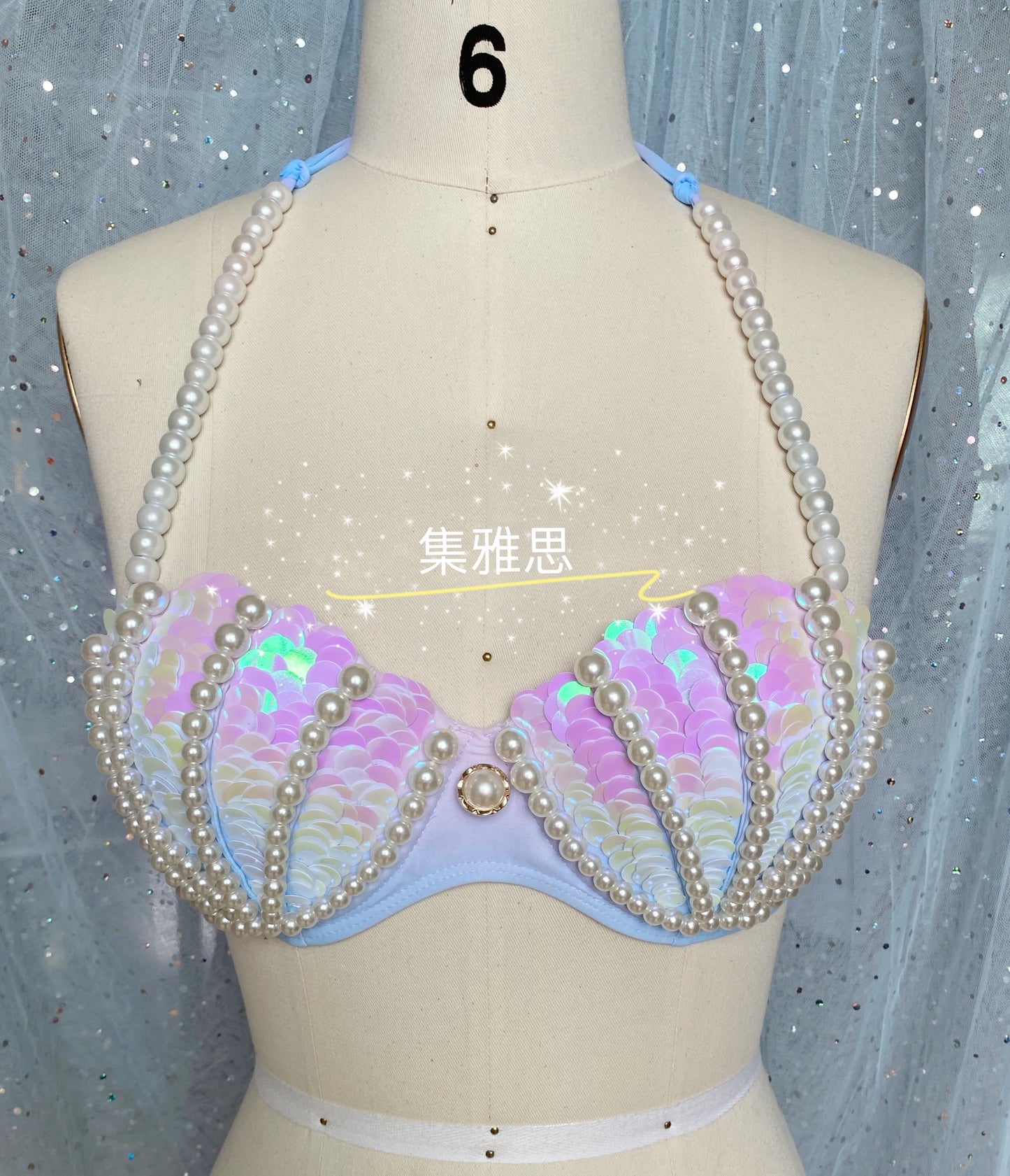 Oceanic Enchantment: Handmade Shell Mermaid Swimsuit Sunset and Swim   