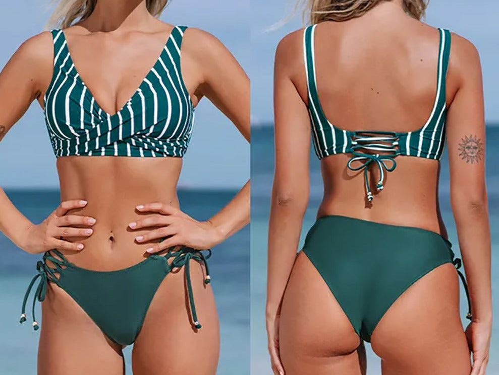Marbella Low-Waist Lace up Bandage Bikini Set  Sunset and Swim   
