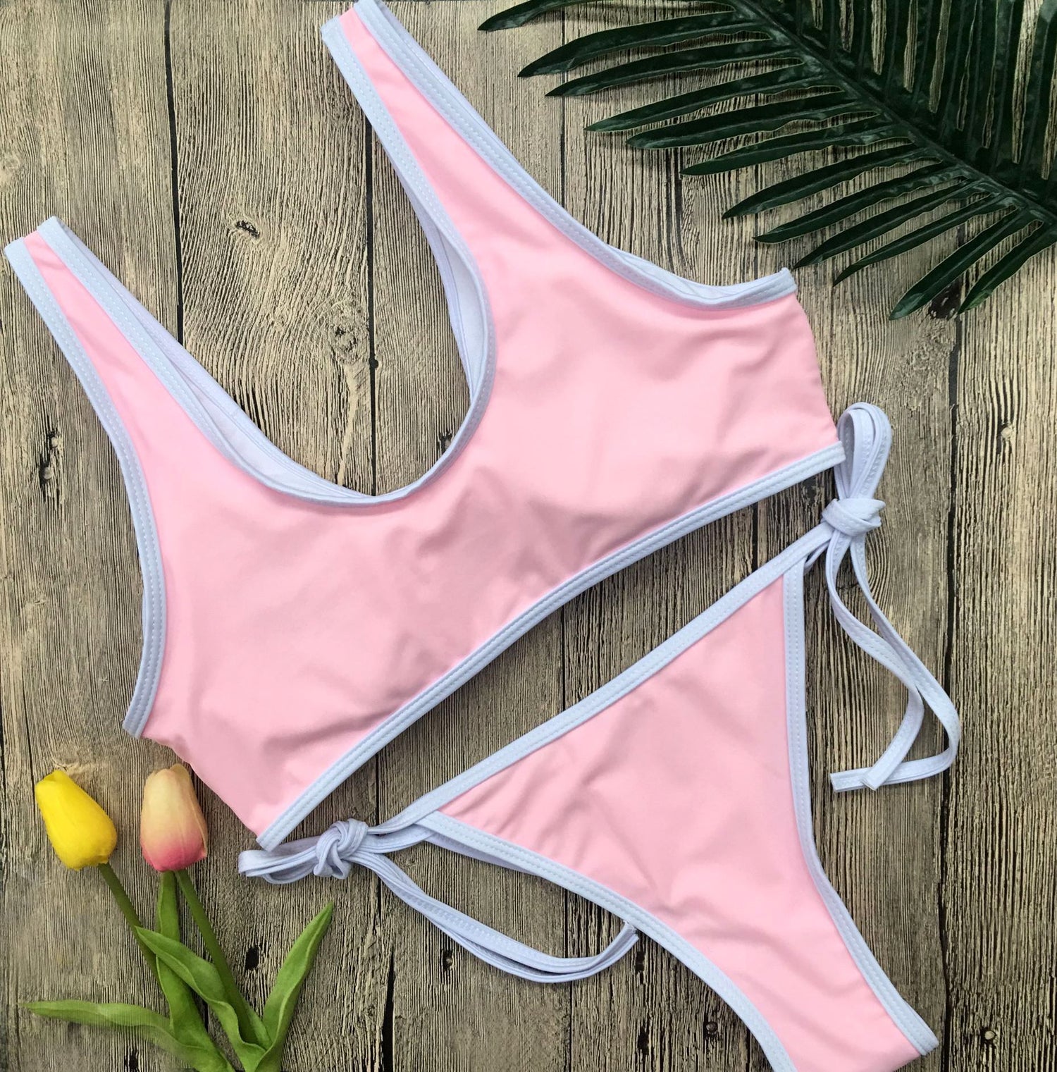 Breathless Solid Thong Bikini Set  Sunset and Swim   