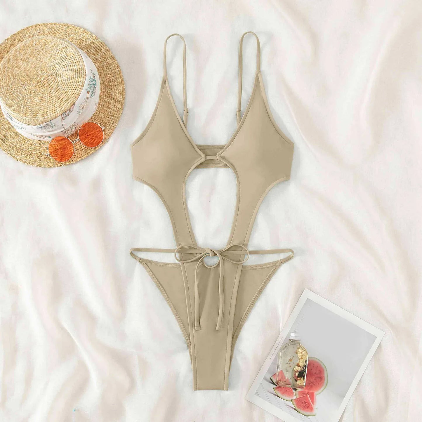 Ibiza High Cut Cut Out Swimsuit Sunset and Swim