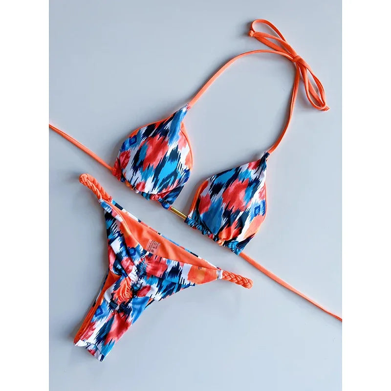 Tropical Dream String Bikini Sunset and Swim Orange 1 S 