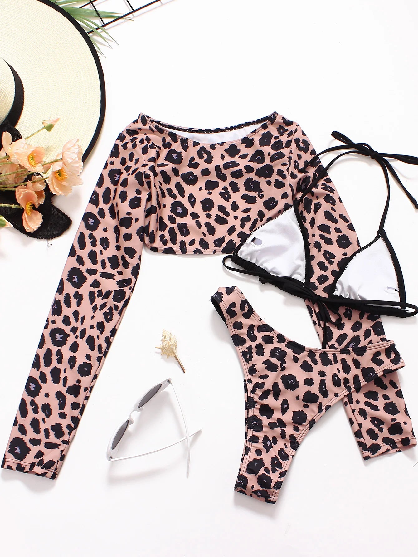 Leopard Heatwave 3 Piece Bikini Set Sunset and Swim