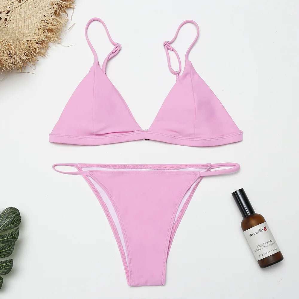 Cotton Candy Triangle Bikini Set Sunset and Swim   