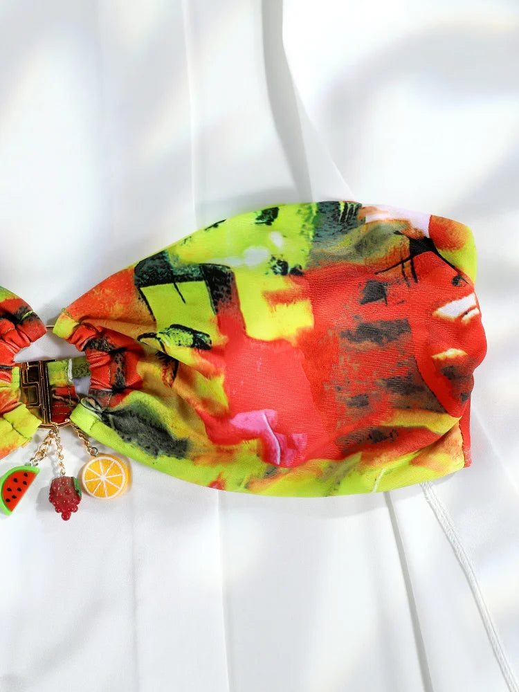 Fruit Paradise Bandeau Bikini Sunset and Swim   