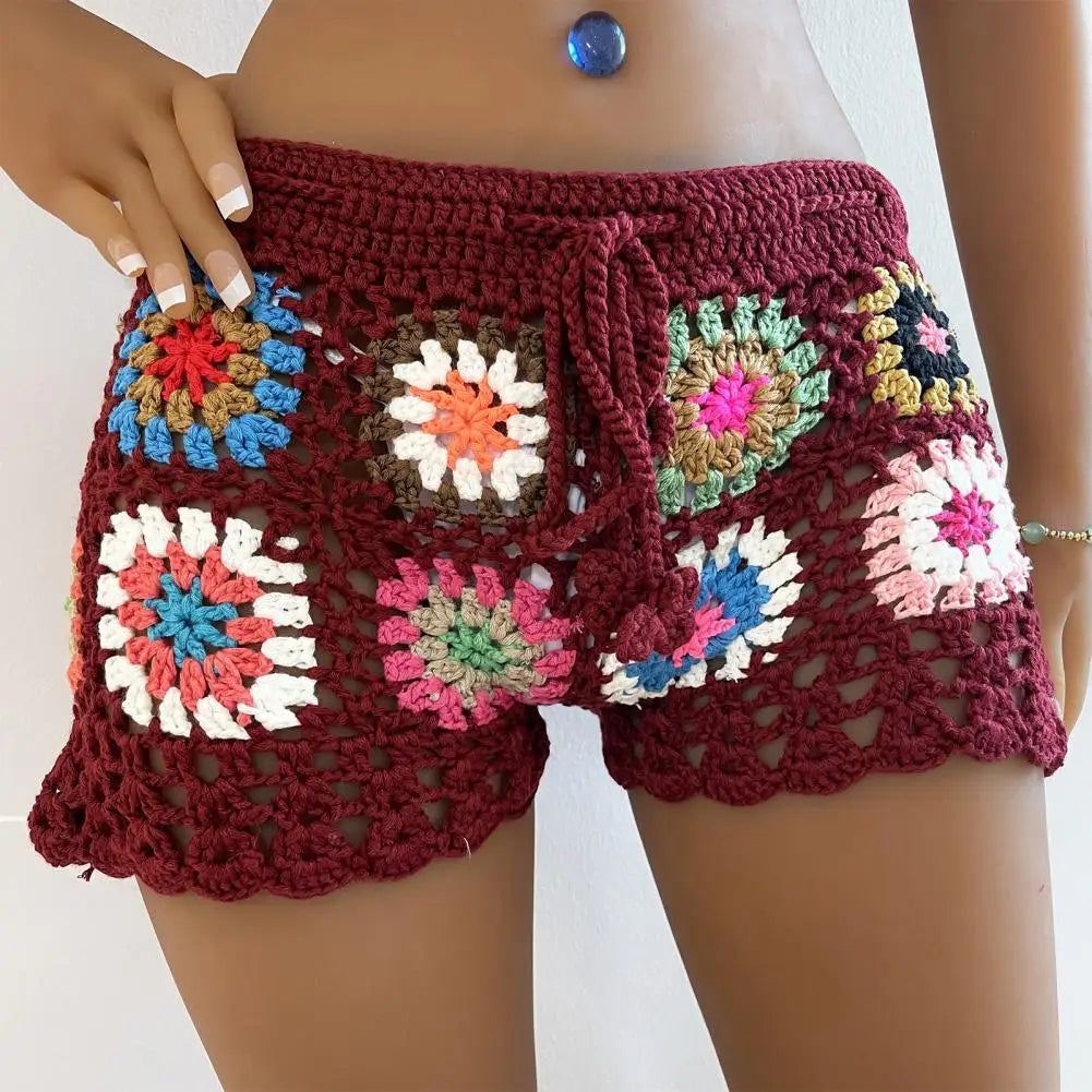 Boho Bloom Crochet Shorts Sunset and Swim   