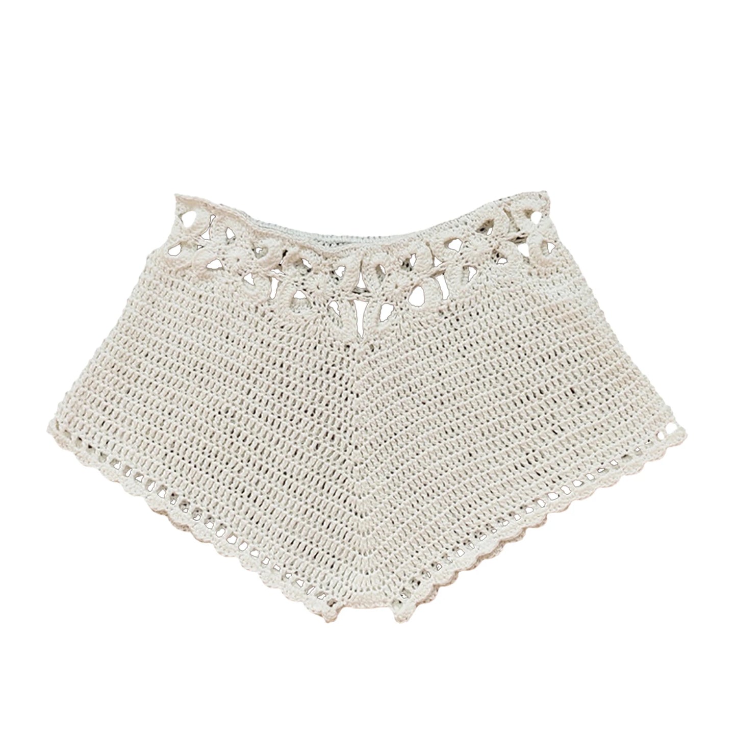 Moonlit Breeze Boho Crochet Shorts Sunset and Swim White S 