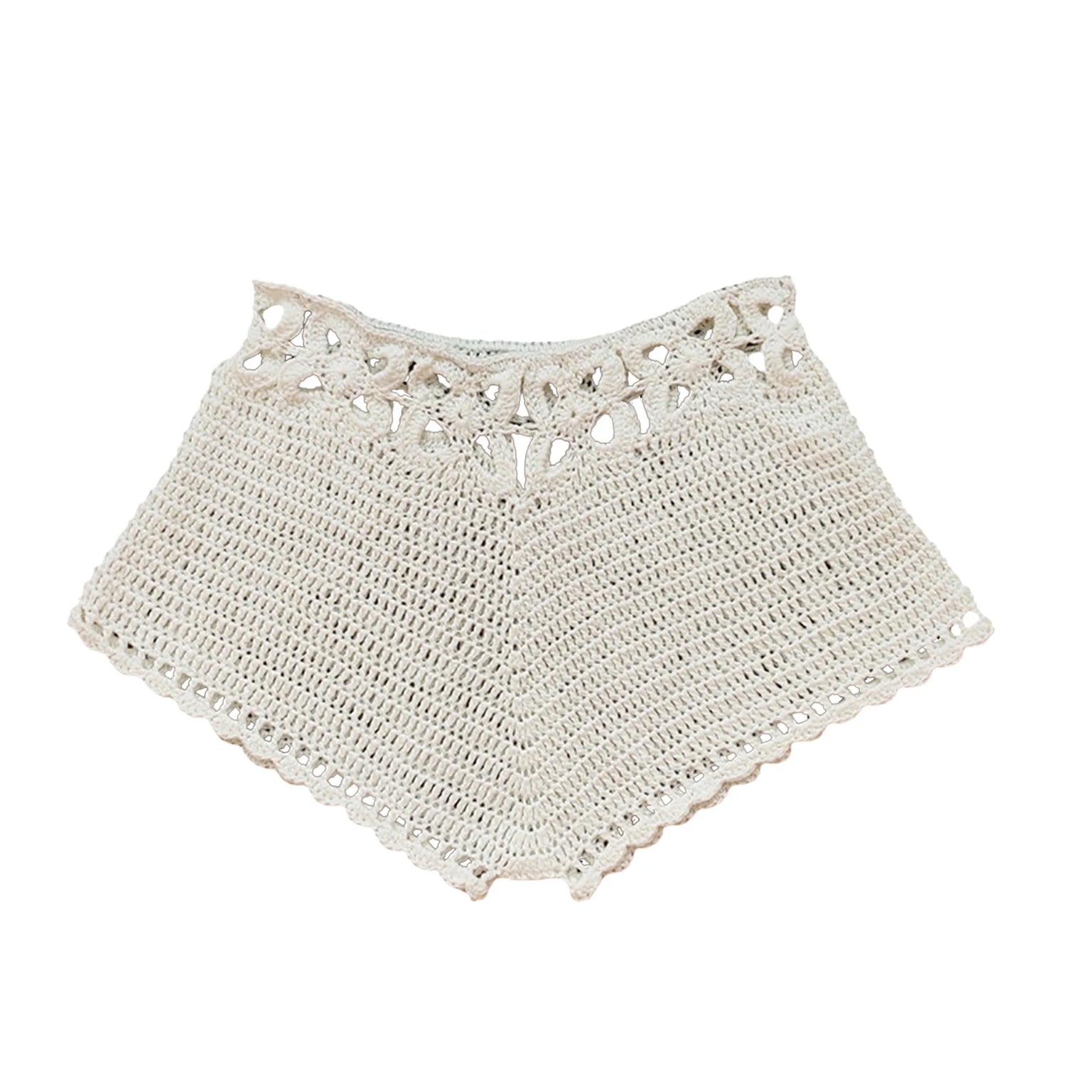 Moonlit Breeze Boho Crochet Shorts Sunset and Swim White S 