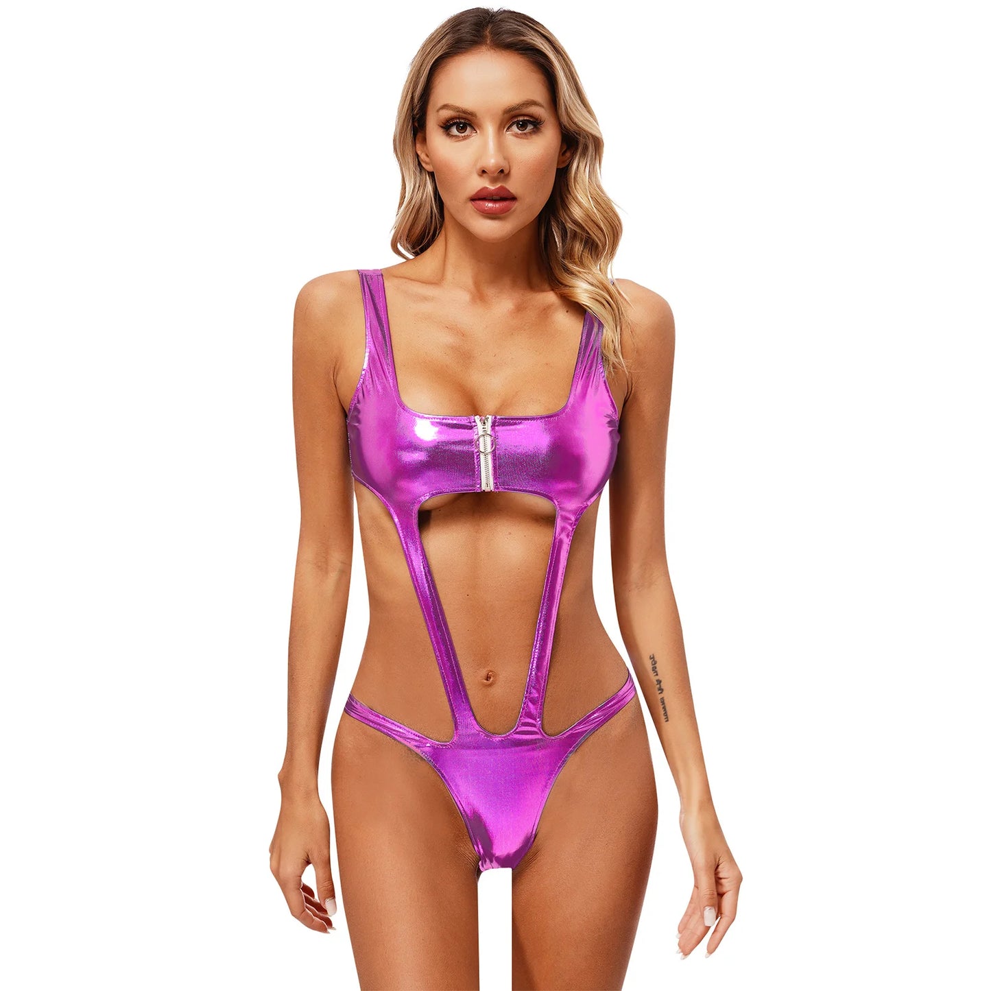 Celestial Goddess Harness Metallic Cut Out Swimsuit Monokini Sunset and Swim   