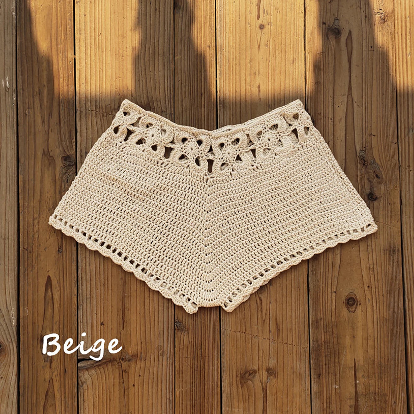 Moonlit Breeze Boho Crochet Shorts Sunset and Swim   