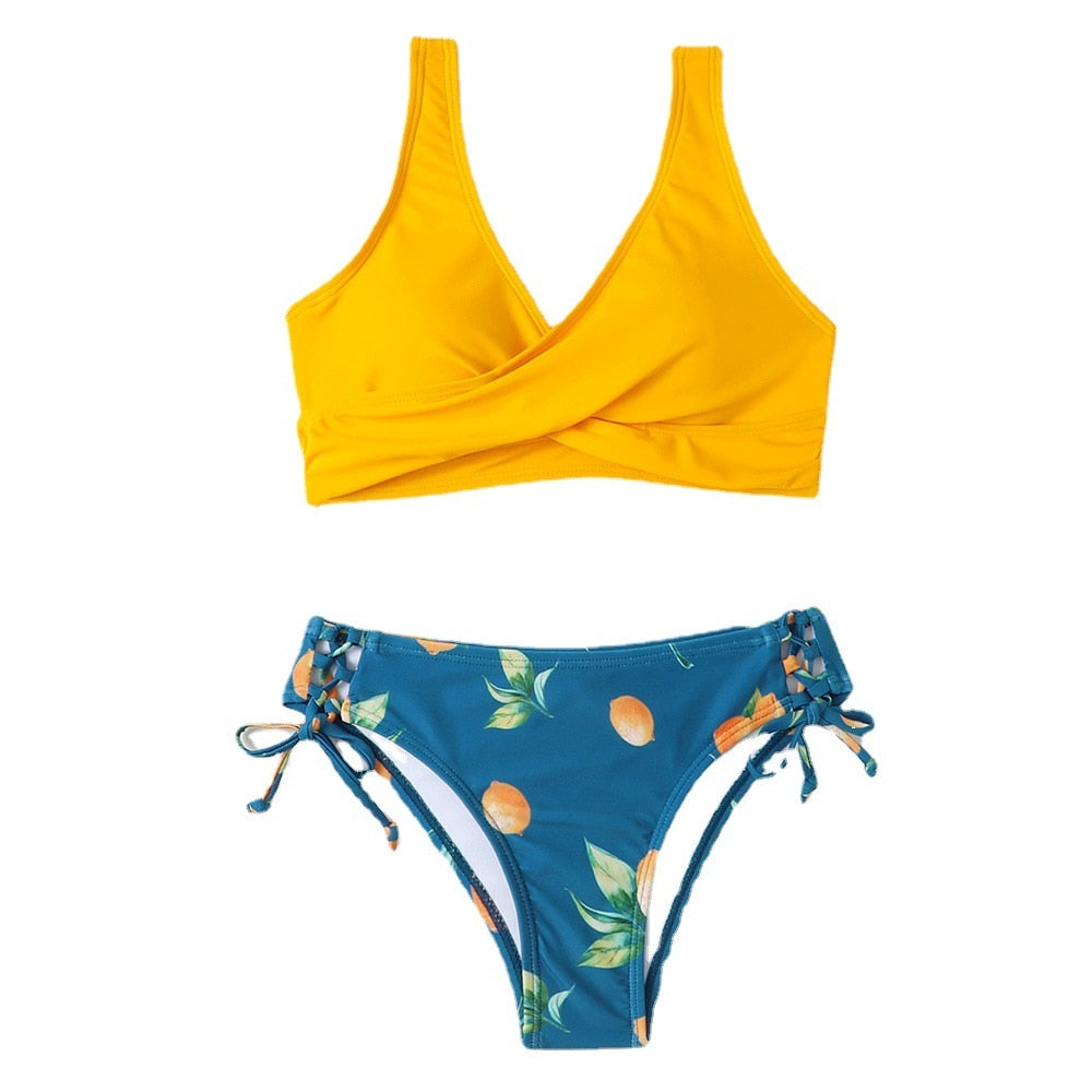 Marbella Low-Waist Lace up Bandage Bikini Set  Sunset and Swim   
