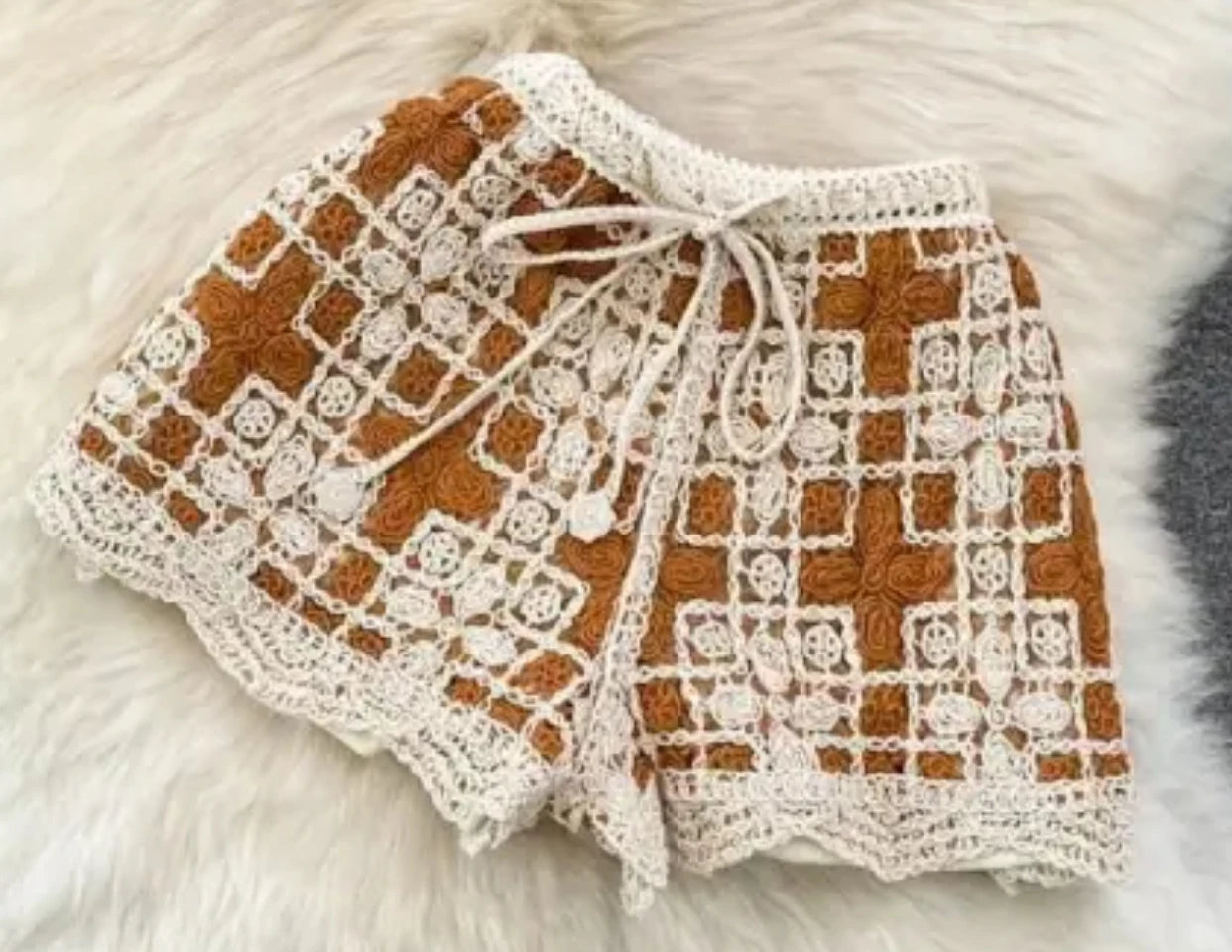 Bohemian Seaside Crochet Shorts Sunset and Swim   