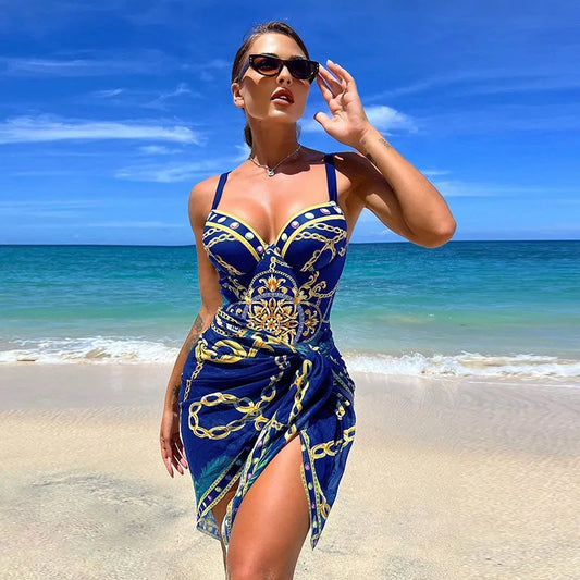 Daniela Floral Spliced Mesh DD Plus Fuller Bust Swimwear One-Piece Swimsuit