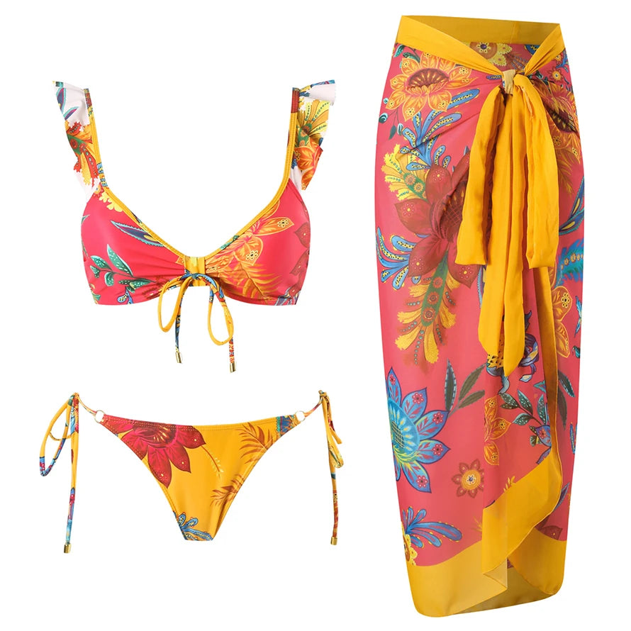 Tropical Oasis Full Coverage One-Piece Swimsuit Sunset and Swim   