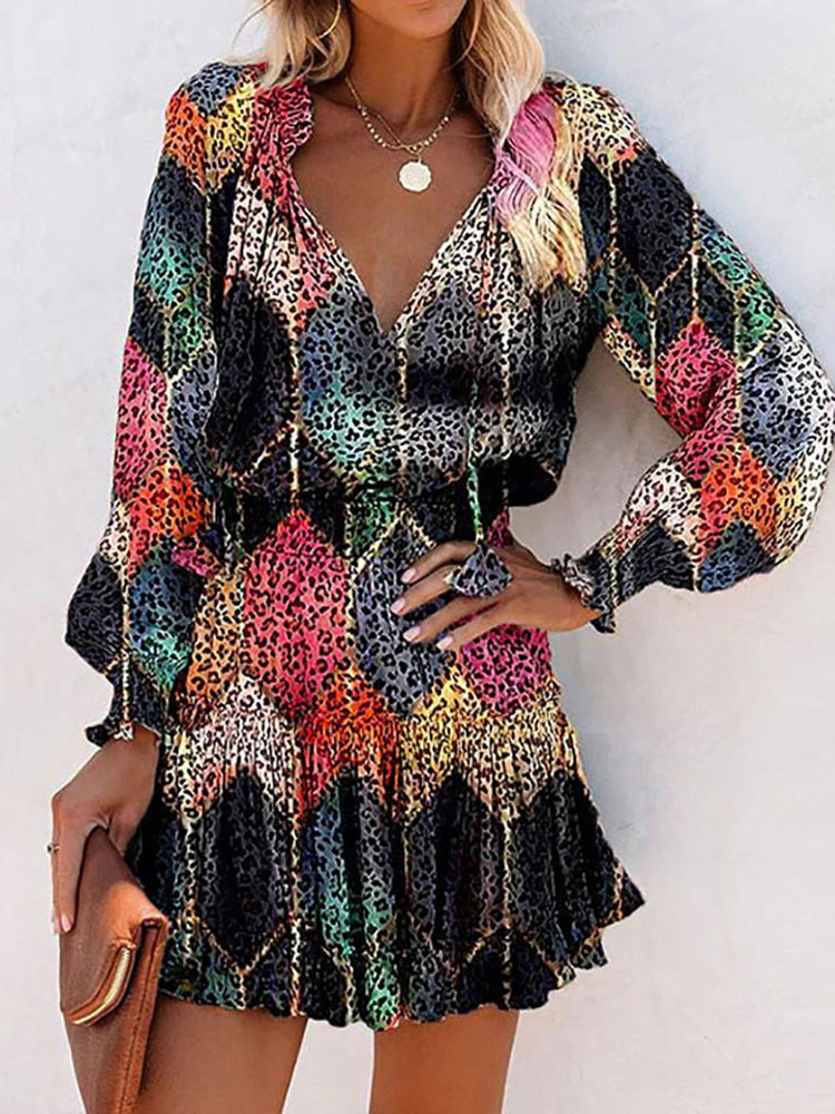 Radiant Ruffles Mini Dress Sunset and Swim