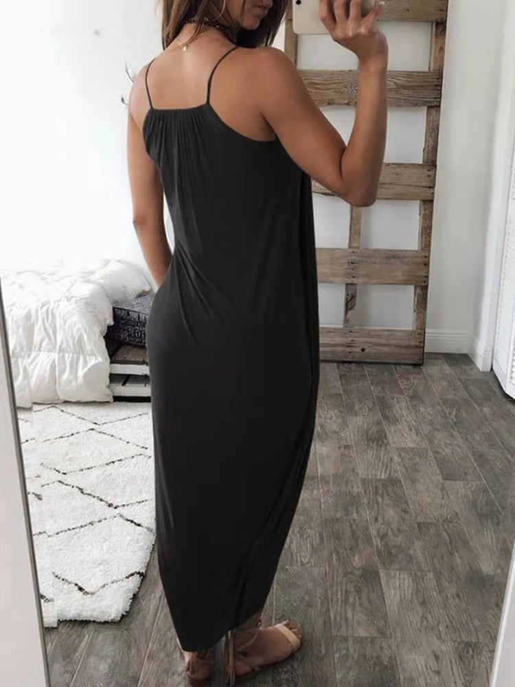 Effortless Flow Slit Maxi Dress Sunset and Swim