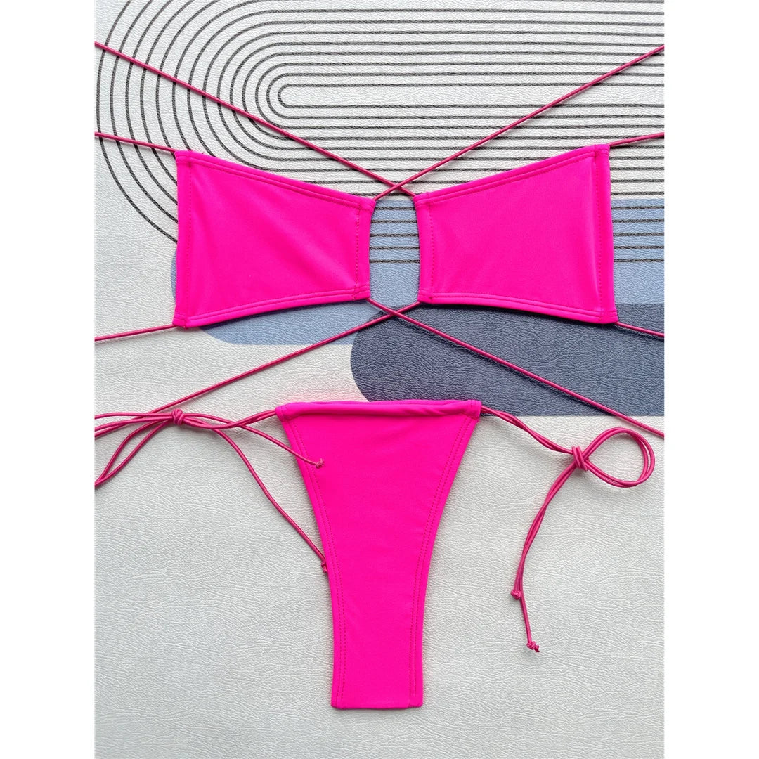 Strappy Extreme Mini Micro Thong Bikini Sunset and Swim   