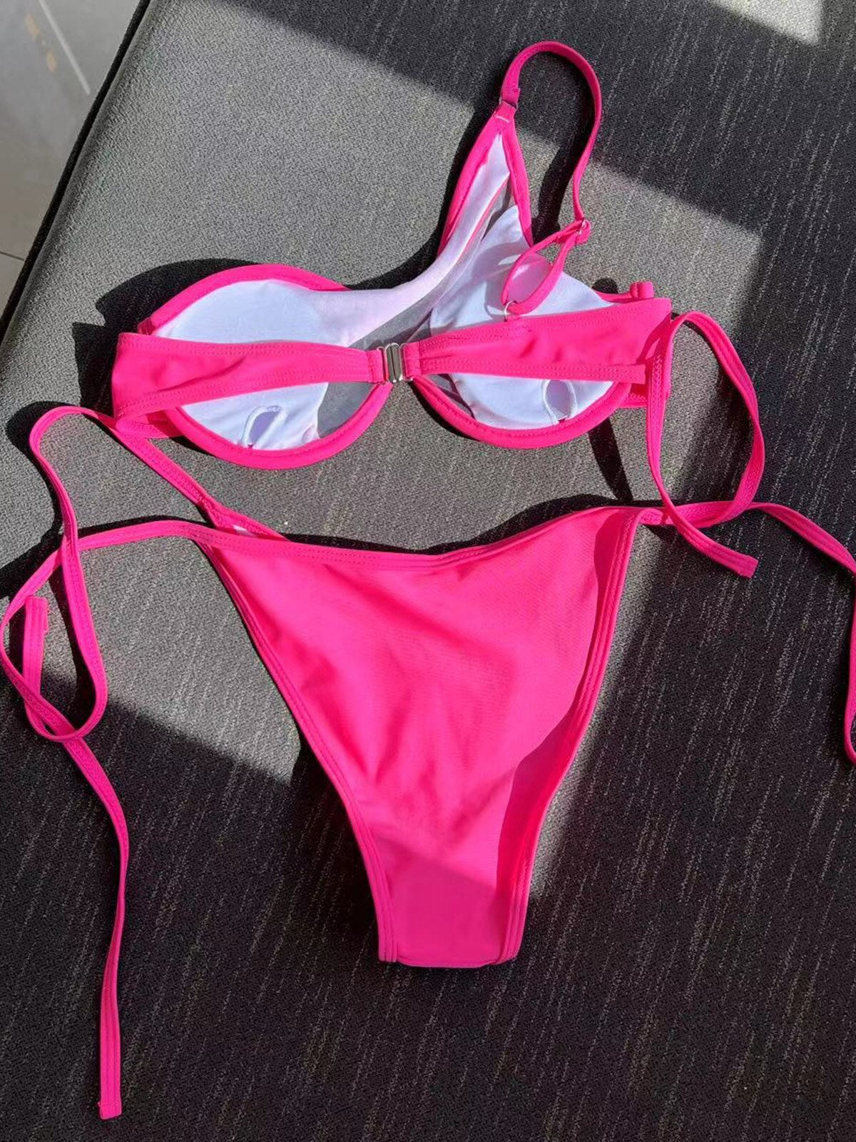 Seductive Sheer Glamour One-Shoulder Micro Bikini Set – Sunset and Swim