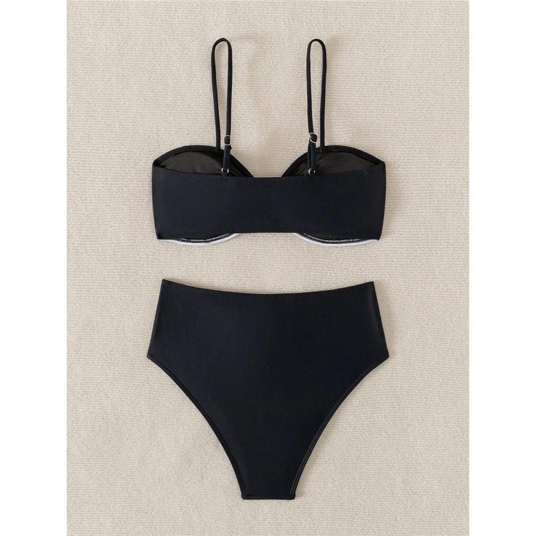 Mariella High Waist Black And White Bikini Sunset and Swim