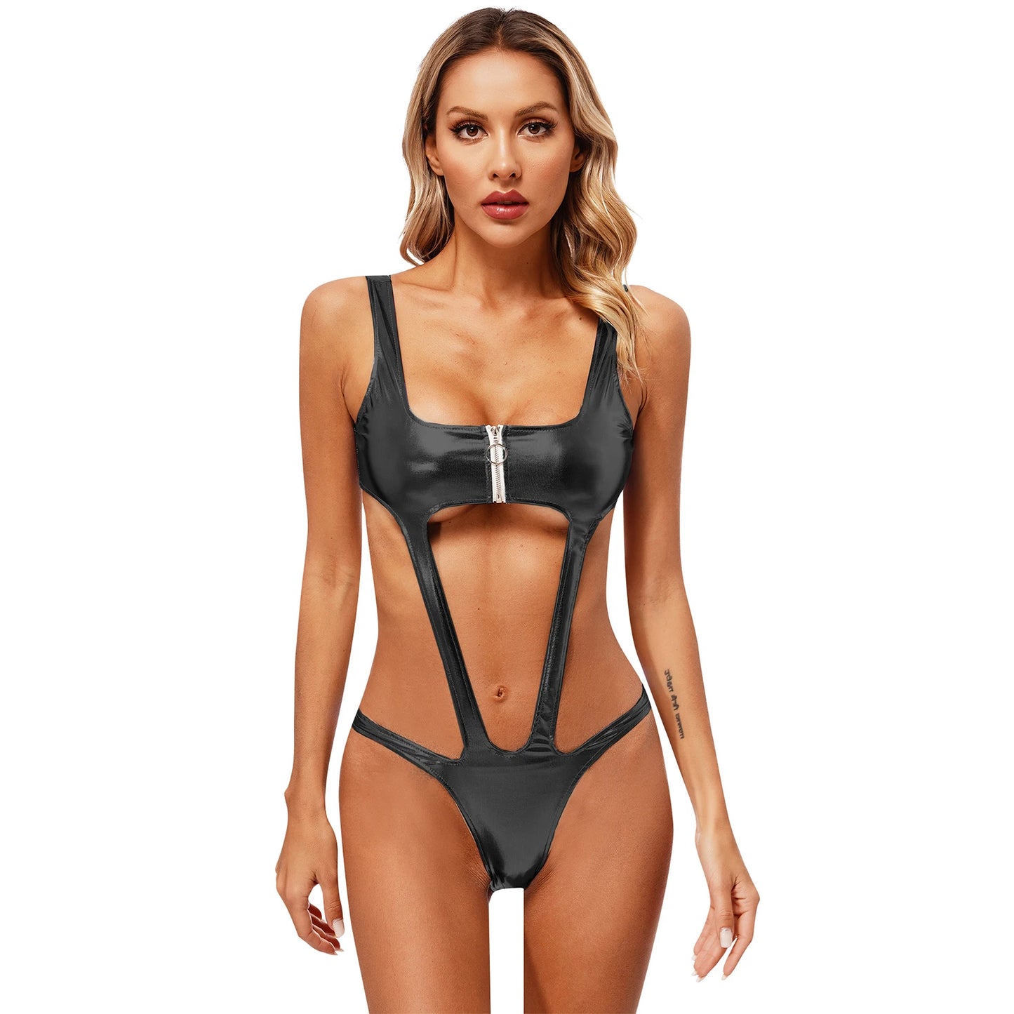 Celestial Goddess Harness Metallic Cut Out Swimsuit Monokini Sunset and Swim   