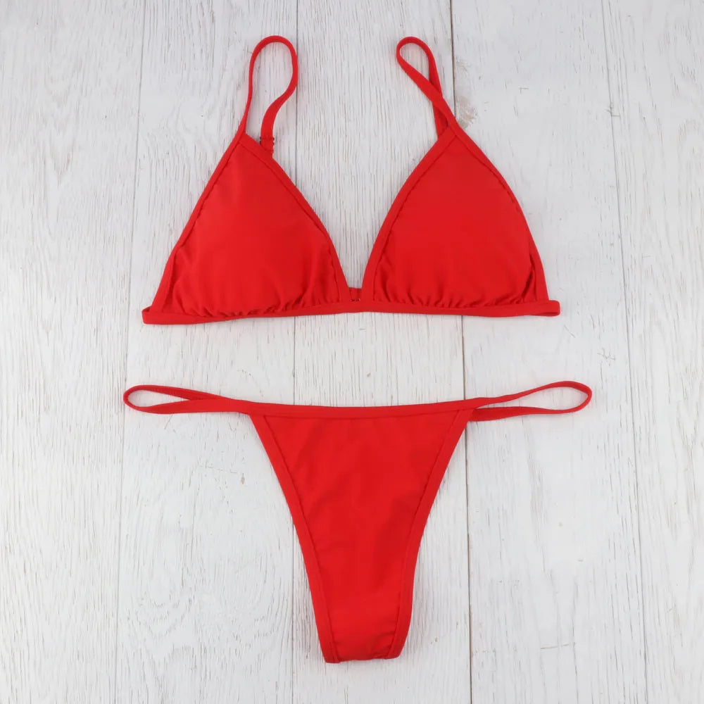 Sun-Kissed Siren Micro Thong Bikini Sunset and Swim   