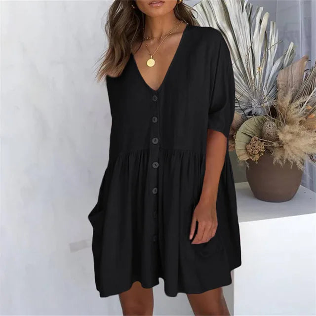 Sunset Stunner Beach Cover Up Casual Summer Dress Sunset and Swim Black One Size 