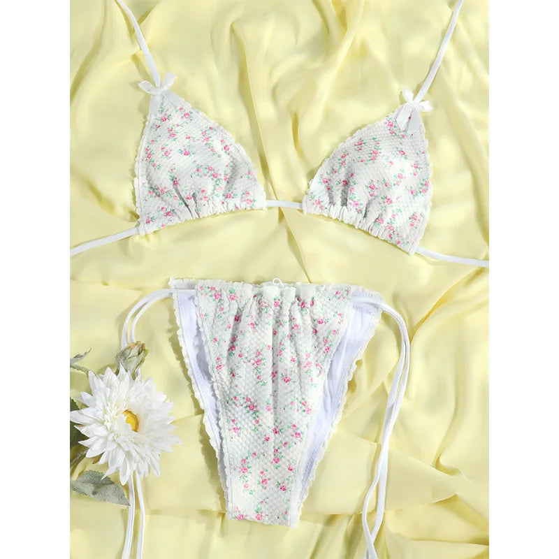 Blossom Delight Floral Bow Bikini Set Sunset and Swim   