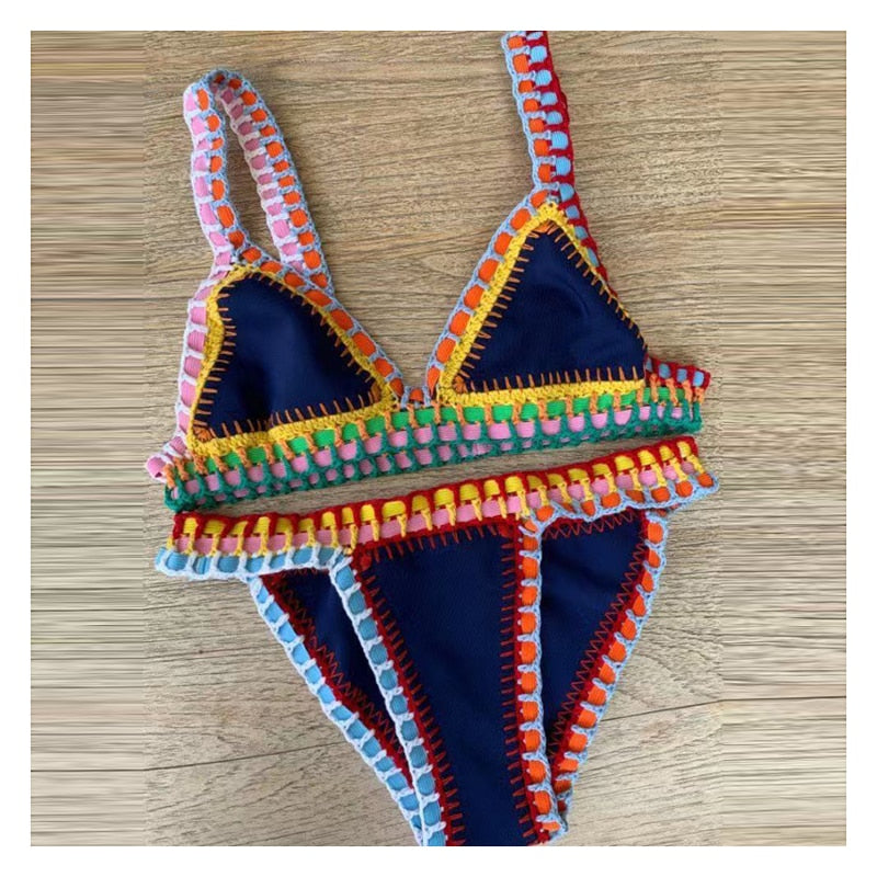 Navy Dreams Crochet Neoprene Bikini  Sunset and Swim   