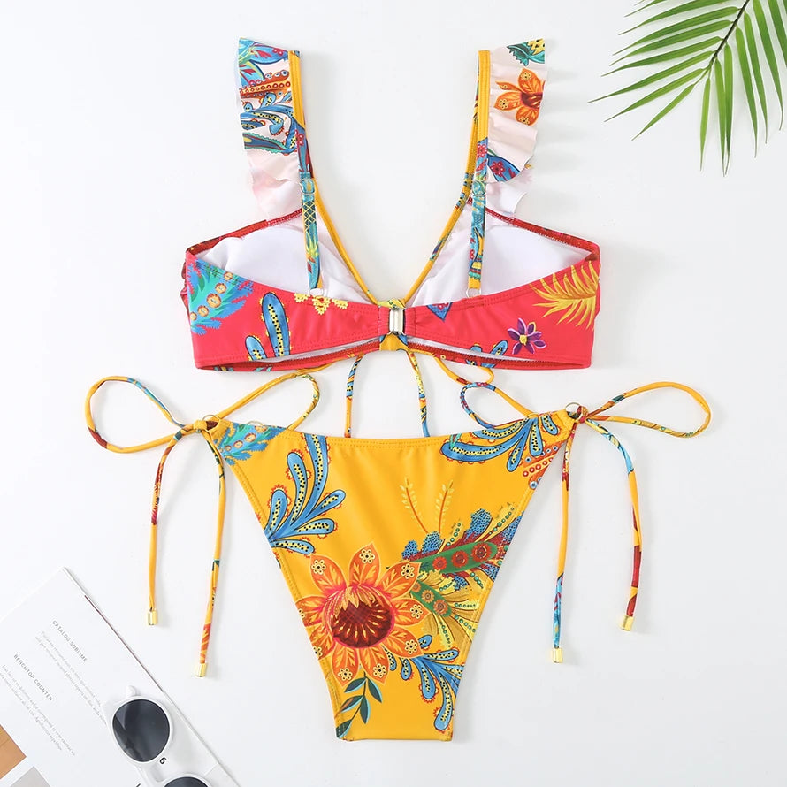 Tropical Oasis Full Coverage One-Piece Swimsuit Sunset and Swim   