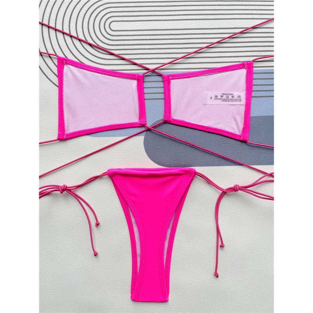 Strappy Extreme Mini Micro Thong Bikini Sunset and Swim   