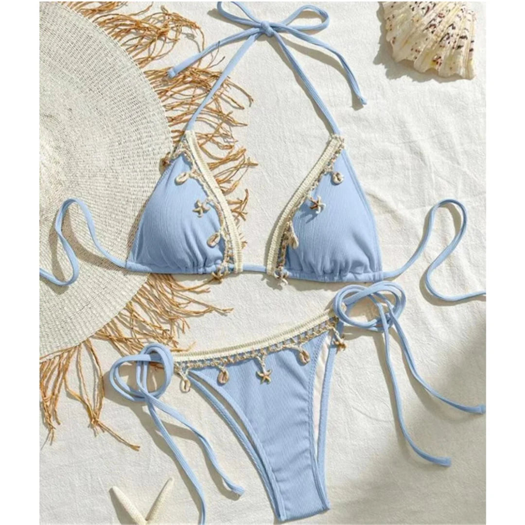 Seashell Love Halter Bikini Sunset and Swim   