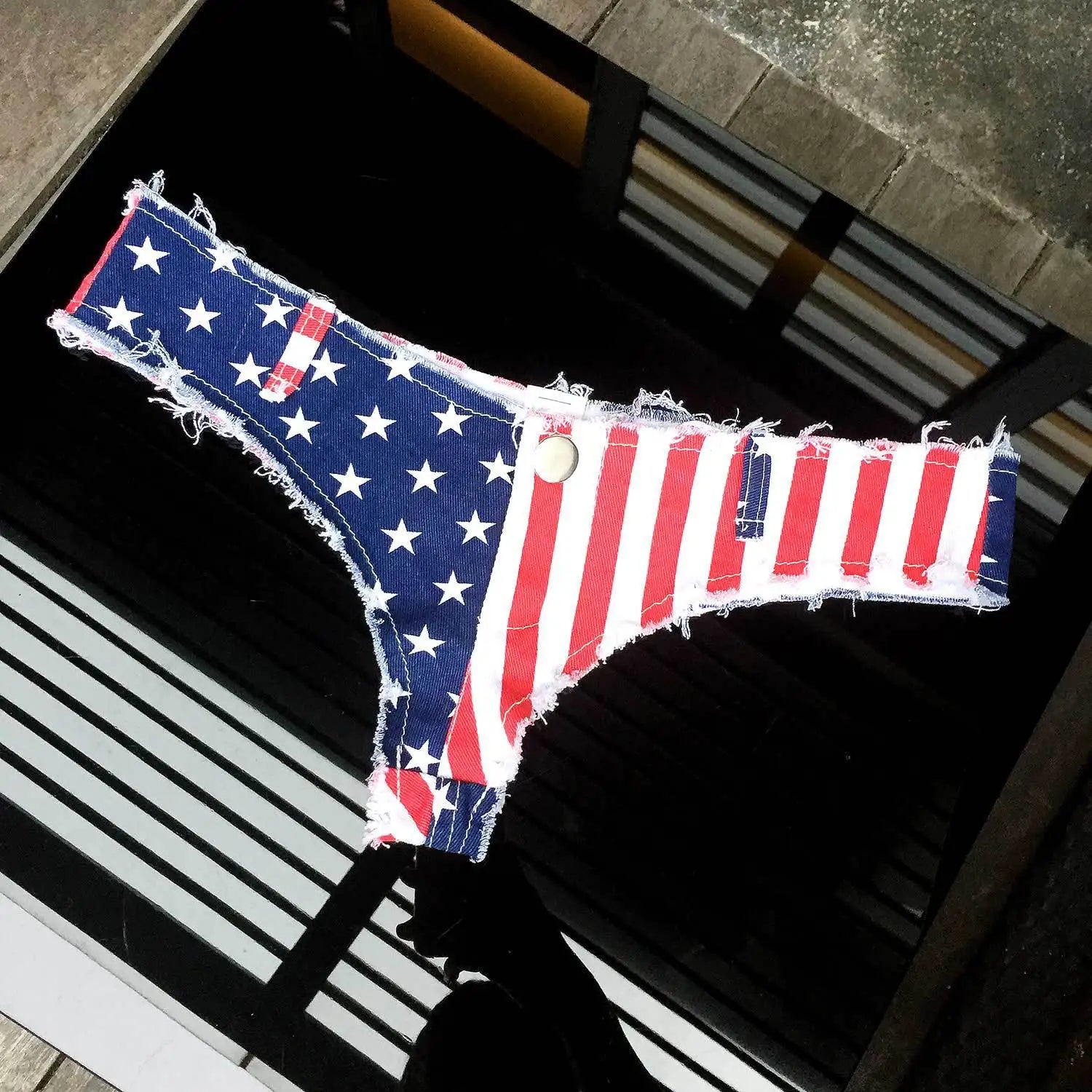 New American Flag Cheeky Denim Bikini Sunset and Swim   