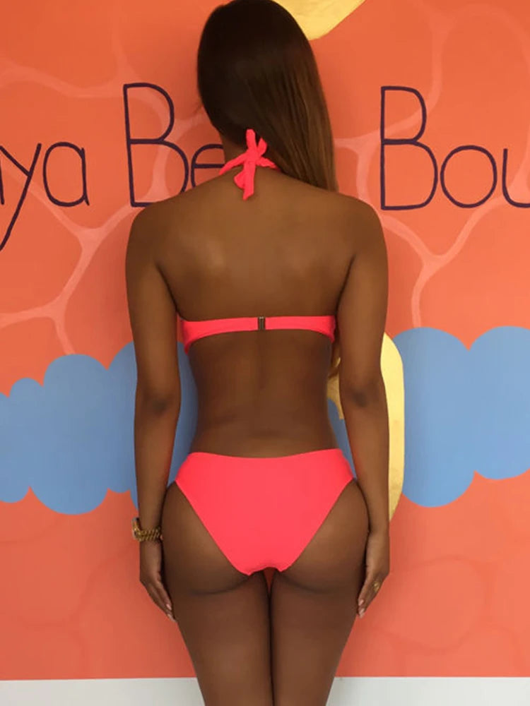 Palm Beach Goddess High Waisted Cut Out Strappy Bikini  Sunset and Swim   