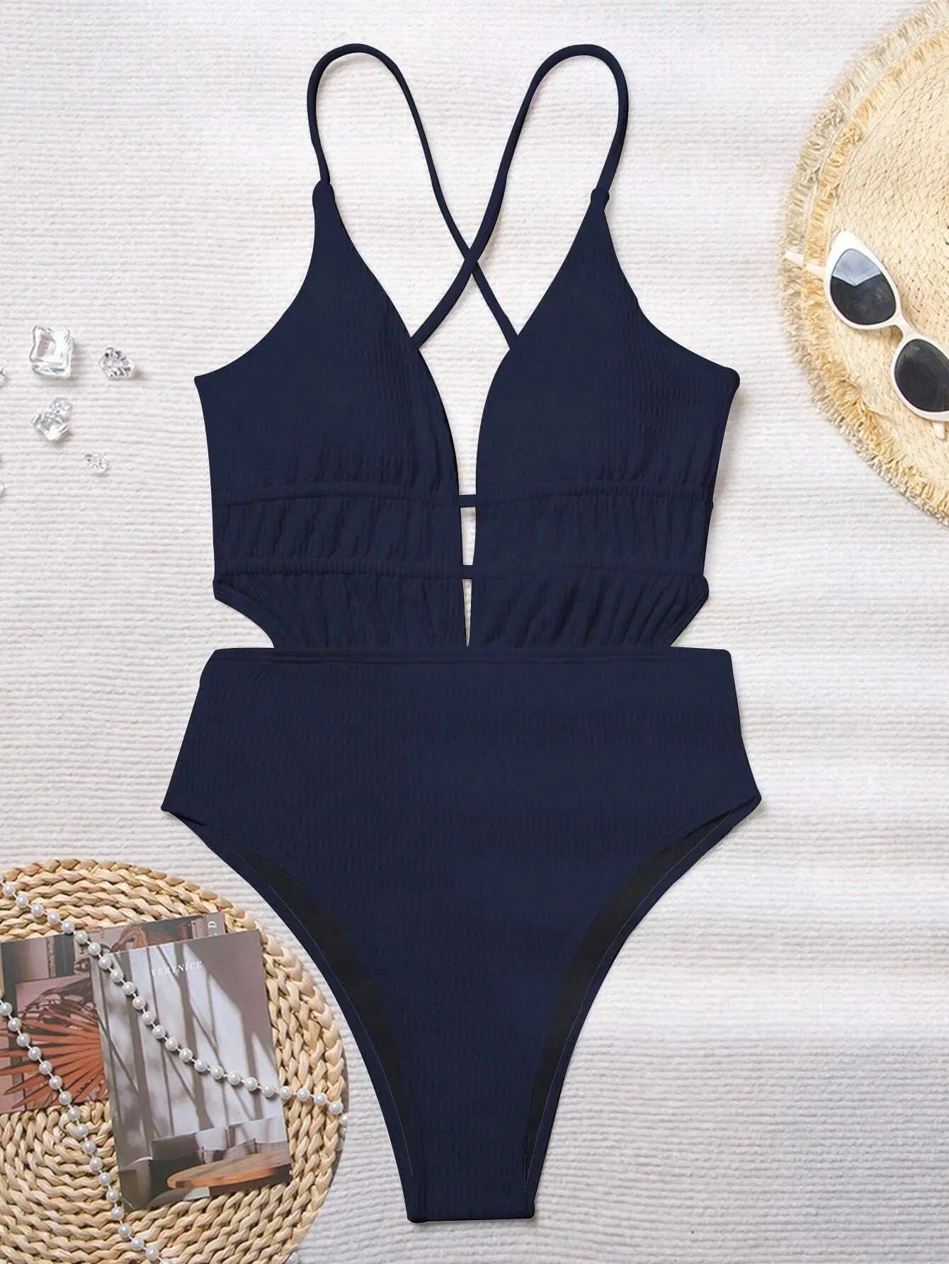 Oceanic Charm Plunge Swimsuit Sunset and Swim   