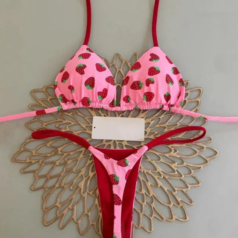 Tropical Dream String Bikini Sunset and Swim Pink S 