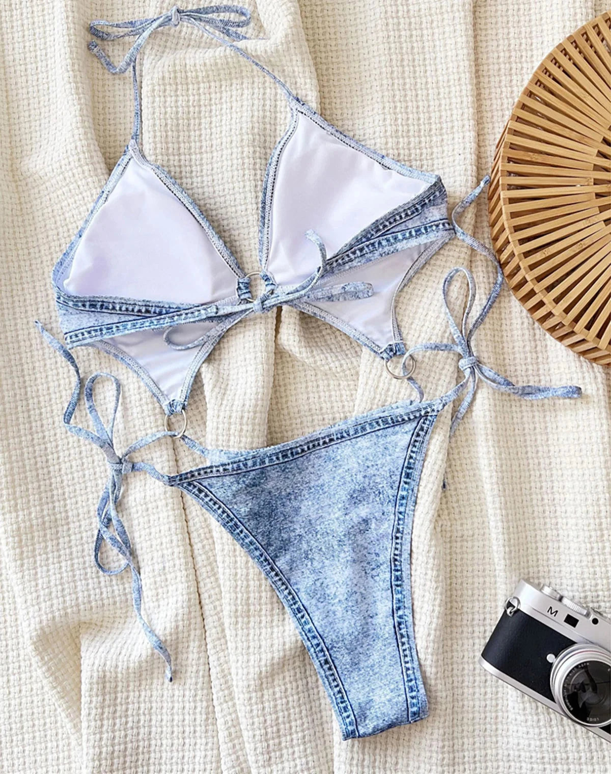 Ocean Denim Breeze Cutout Monokini Sunset and Swim   