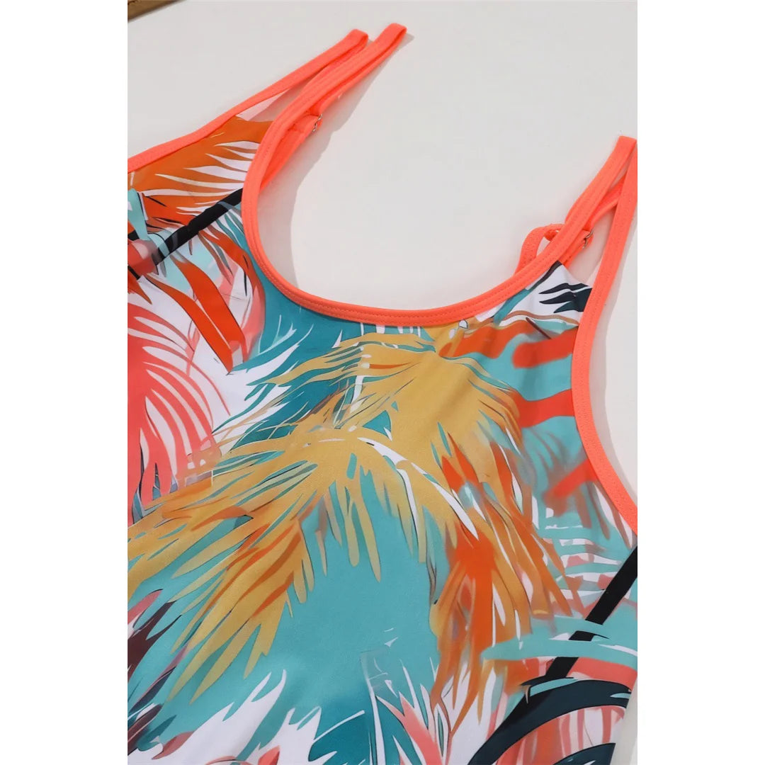 Florencia Tropical Plus Size Tankini Set Sunset and Swim