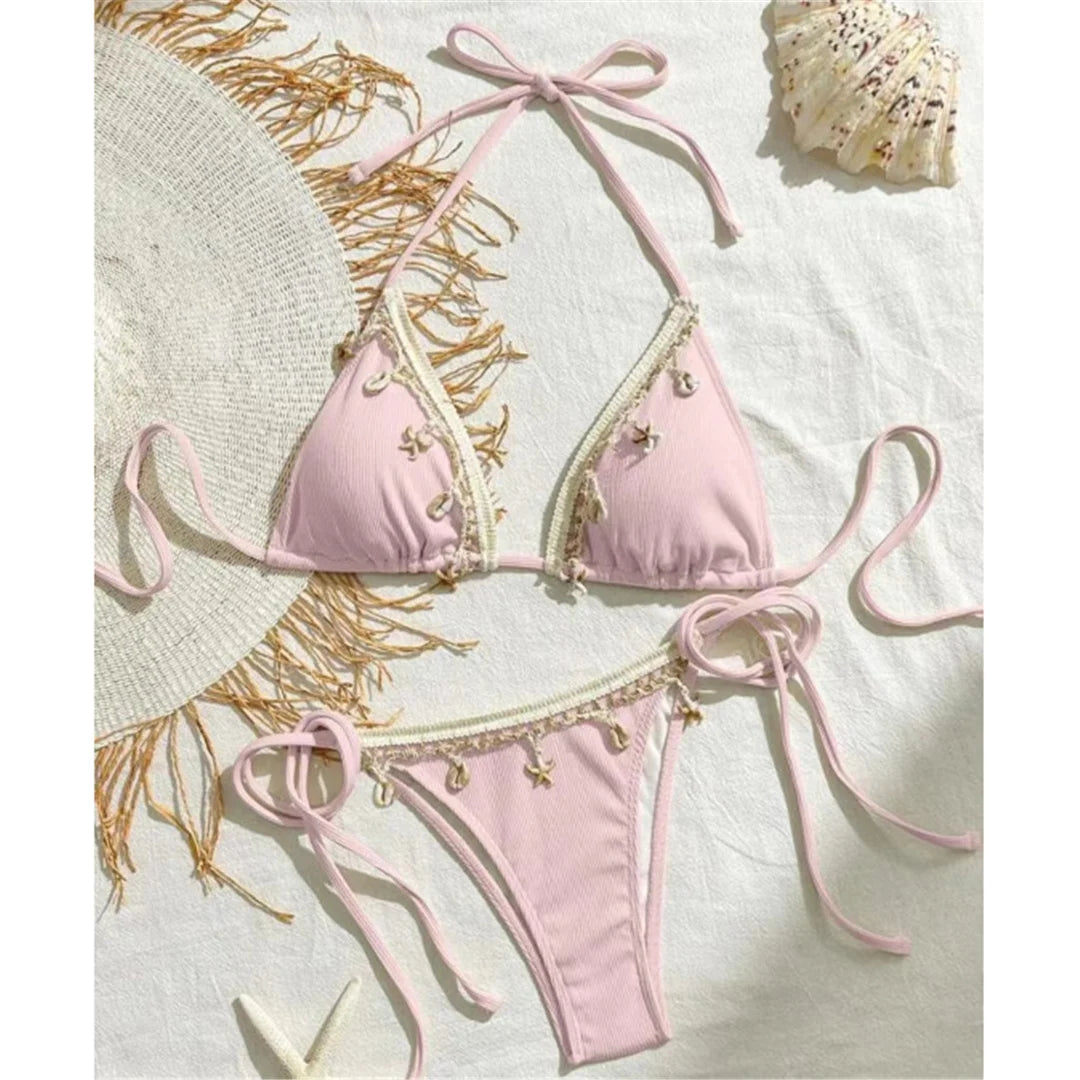 Seashell Love Halter Bikini Sunset and Swim   