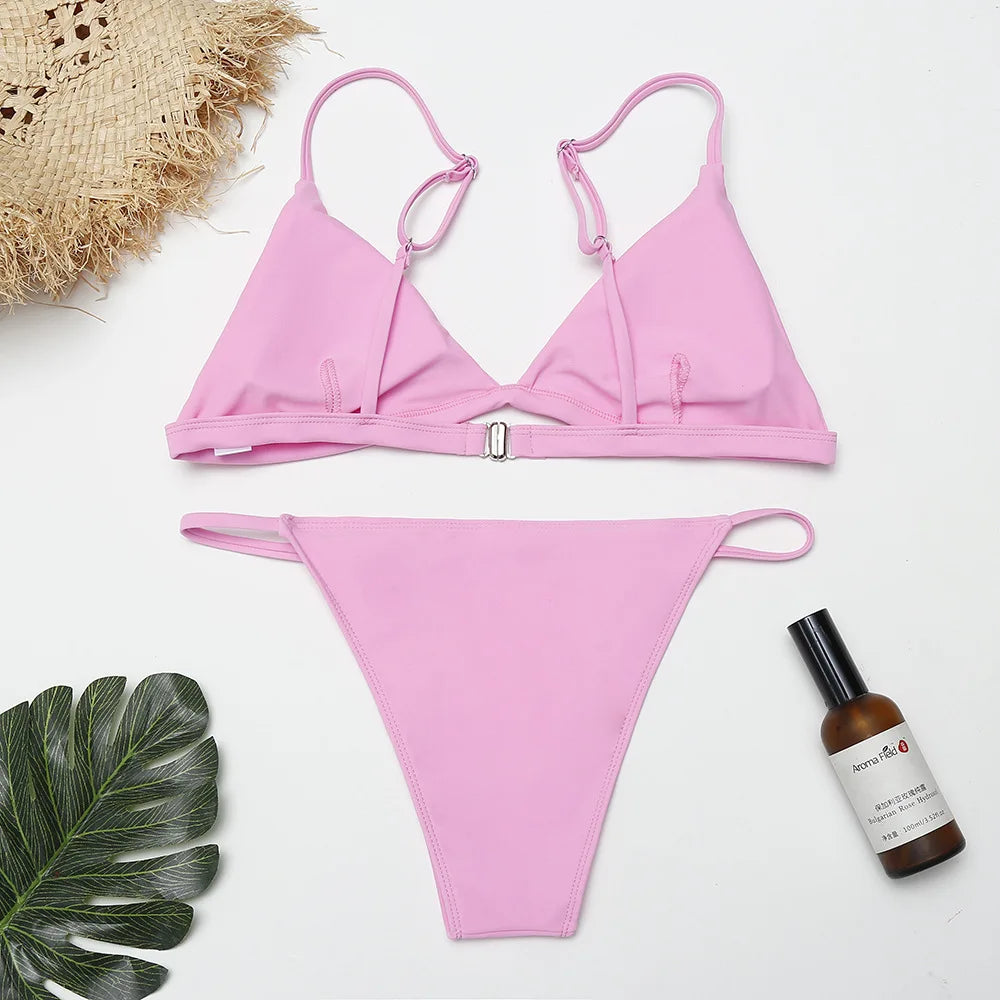 Cotton Candy Triangle Bikini Set Sunset and Swim   